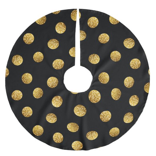Gold Polka Dot: Nahtlos funkeln. Polyester Weihnachtsbaumdecke (Vorderseite)