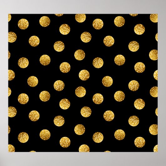 Gold Polka Dot: Nahtlos funkeln. Poster (Vorne)