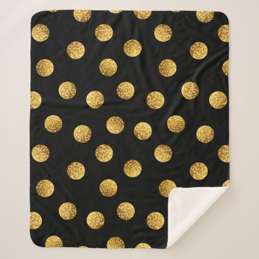 Gold Polka Dot: Nahtlos funkeln. Sherpadecke (Vorderseite)
