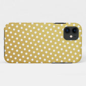 Gold Polka Dot Pattern iPhone Case (Rückseite (Horizontal))