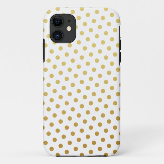 Gold Polka Dot Pattern iPhone Case (Rückseite)