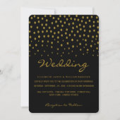 Gold Polka Dot - Schwarz & Gold - Hochzeit Einladung (Vorderseite)