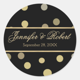 Gold Polka Dot Wedding Sticker
