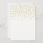 Gold Polka Dot - White & Gold - Hochzeit Einladung (Rückseite)