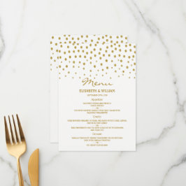 Gold Polka Dot - White & Gold - Hochzeit Menükarte