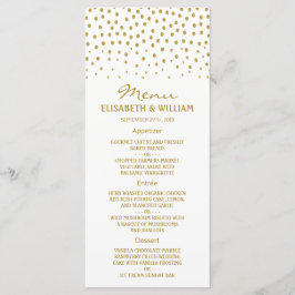 Gold Polka Dot - White & Gold - Hochzeit Menükarte