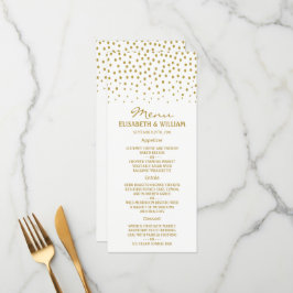 Gold Polka Dot - White & Gold - Hochzeit Menükarte