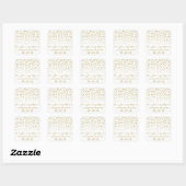 Gold Polka Dot - White & Gold - Hochzeit Quadratischer Aufkleber (Blatt)
