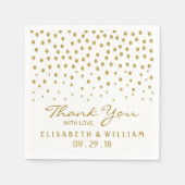 Gold Polka Dot - White & Gold - Hochzeit Serviette (Vorderseite)