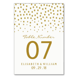 Gold Polka Dot - White & Gold - Hochzeit Tischnummer