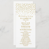 Gold Polka Dot - White & Gold - Hochzeitsprogramm Programm (Vorne/Hinten)