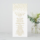 Gold Polka Dot - White & Gold - Hochzeitsprogramm Programm (Stehend Vorderseite)