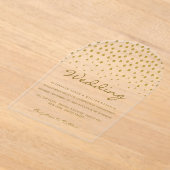 Gold Polka Dot - White & Gold - Wedding Acryleinladungen (Ablage )