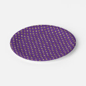 Gold Polka Dots auf Papier-Papierplatte Pappteller (Schrägansicht)