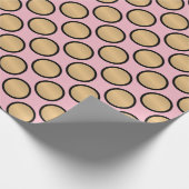 Gold Polka Dots auf Rosa Geschenkpapier (Ecke)