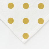 Gold Polka Dots auf weißem Personalisiertem Namen Fleecedecke (Ecke)