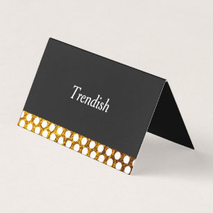 Gold Polka Dots Black Background Visitenkarten