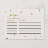 Gold Polka Dots Brautparty Rezept Karten