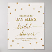 Gold Polka Dots Brautparty Willkommen Poster (Vorne)