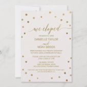 Gold Polka Dots Elopement Empfang Einladung (Vorderseite)