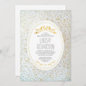 Gold Polka Dots Floral White Brautparty Einladung (Vorne/Hinten)