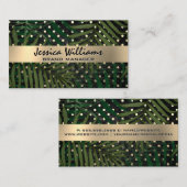 Gold Polka Dots | Geometrische Palm-Blätter Visitenkarte (Vorne/Hinten)