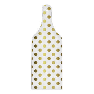 Gold Polka Dots Glas Cutting Board Schneidebrett
