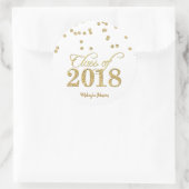 Gold Polka-dots Glitzer Class of 2018 Abschluss Runder Aufkleber (Tasche)