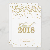 Gold Polka-dots Glitzer Class of 2018 Party Einladung (Vorne/Hinten)