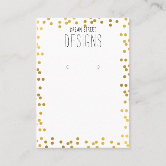 Gold Polka Dots Glitzer mit Grafikkarte Visitenkarte (Vorderseite)