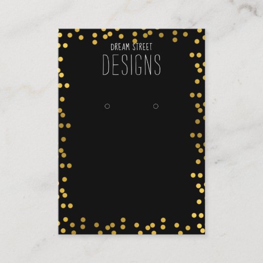 Gold Polka Dots Glitzer mit Grafikkarte Visitenkarte (Vorderseite)