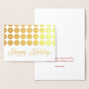 Gold Polka Dots Happy Holidays Extravagantes Scrip Folienkarte