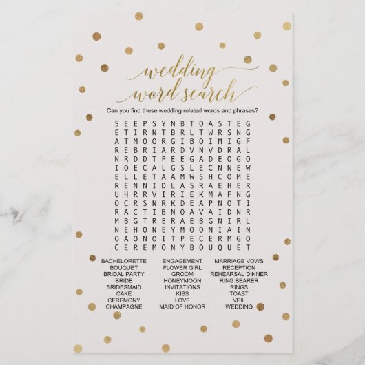 Gold Polka Dots "He Said She" Spiel (Rückseite)