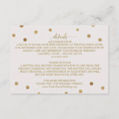 Gold Polka Dots Hochzeitdetails - Eintrittskarte Begleitkarte (Vorderseite)