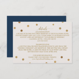 Gold Polka Dots Hochzeitdetails - Eintrittskarte Begleitkarte