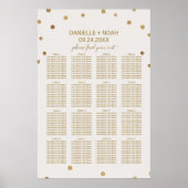 Gold Polka Dots Hochzeitskarte Poster (Vorne)
