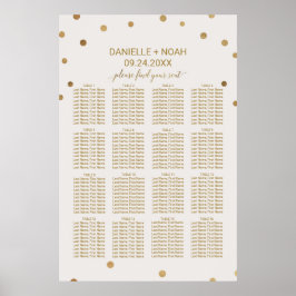 Gold Polka Dots Hochzeitskarte Poster