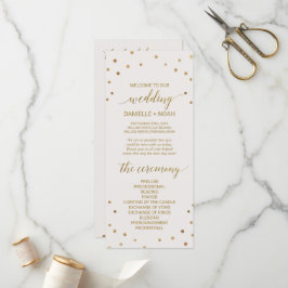 Gold Polka Dots Hochzeitsprogramm Programm