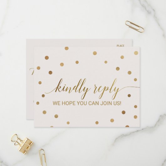 Gold Polka Dots Menü Auswahl UAWG Postkarte (Vorderseite/Rückseite Beispiel)