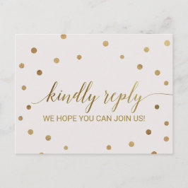 Gold Polka Dots Menü Auswahl UAWG Postkarte