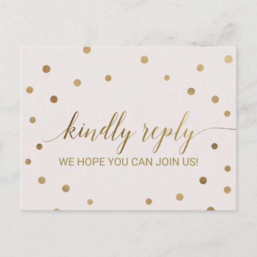 Gold Polka Dots Menü Auswahl UAWG Postkarte (Vorderseite)