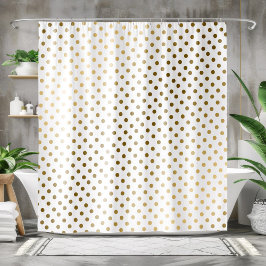 Gold Polka Dots Modernes geometrisches Muster Duschvorhang