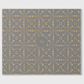 Gold Polka Dots Muster Mit Monogramm Grau Weihnach Geschenkpapier (Flach)