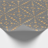 Gold Polka Dots Muster Mit Monogramm Grau Weihnach Geschenkpapier (Ecke)