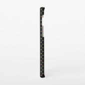 Gold Polka Dots Muster Monogram Initial Black Samsung Galaxy Hülle (Linke Seite)