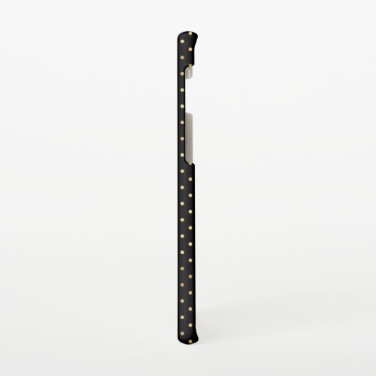 Gold Polka Dots Muster Monogram Initial Black Samsung Galaxy Hülle (Linke Seite)