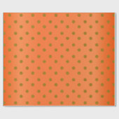 Gold Polka Dots und Orange Satin Geschenkpapier (Flach)