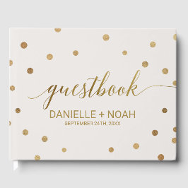 Gold Polka Dots Wedding Gästebuch