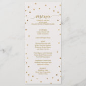Gold Polka Dots Wedding Menu Card Menükarte (Vorderseite)