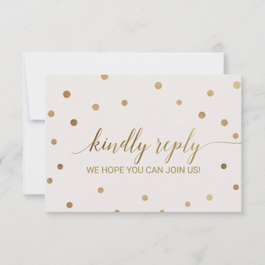 Gold Polka Dots Wedding Website UAWG Einladung (Vorderseite)
